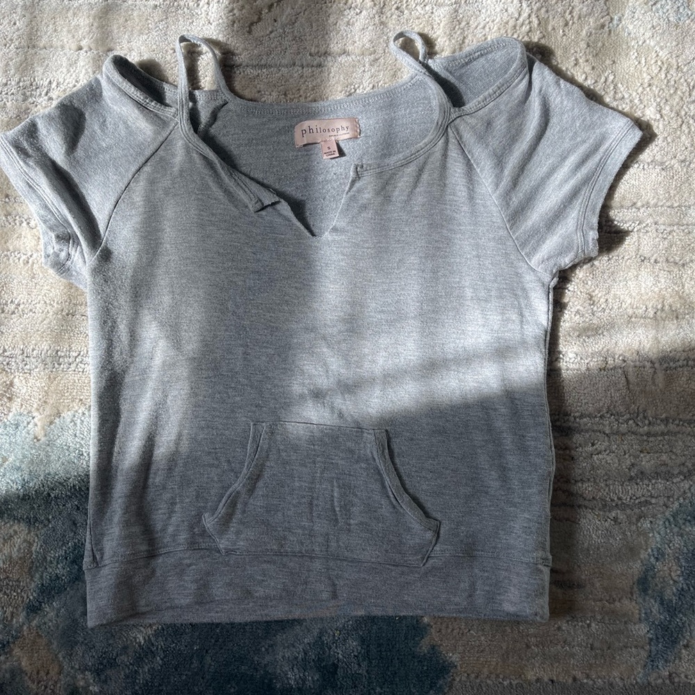Philosophy size small grey top